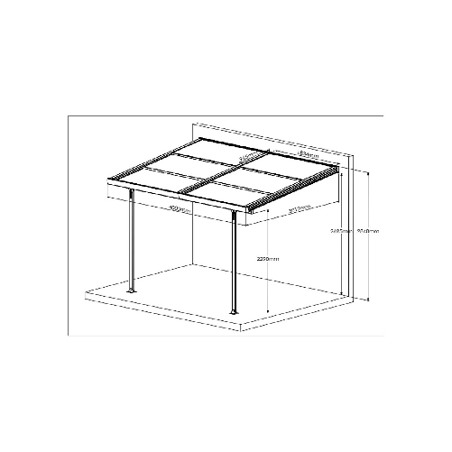 Pergola-Addossata-4x3-metri-in-Alluminio-Gazebo-da-Giardino-Terrazzo-Pergolato