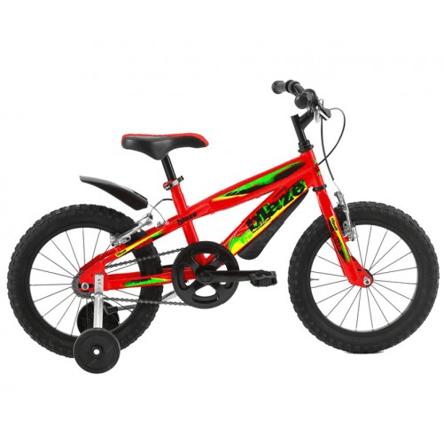 Bicicletta-Rossa-da-Bambino-16-Pollici-con-Rotelle-Pedali-Bici-per-Bimbi