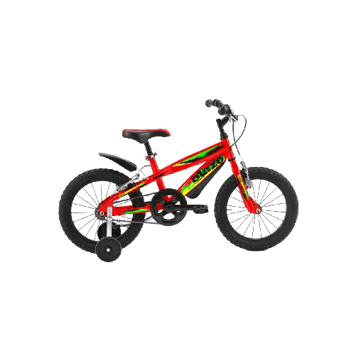 Bicicletta-Rossa-da-Bambino-16-Pollici-con-Rotelle-Pedali-Bici-per-Bimbi