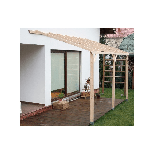 Pergola-Addossata-in-Legno-3x5-Gazebo-Giardino-Tettoia-Senza-Copertura