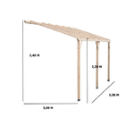 Pergola-Addossata-in-Legno-3x5-Gazebo-Giardino-Tettoia-Senza-Copertura