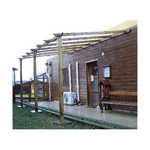 Pergola-Addossata-in-Legno-3x5-Gazebo-Giardino-Tettoia-Senza-Copertura