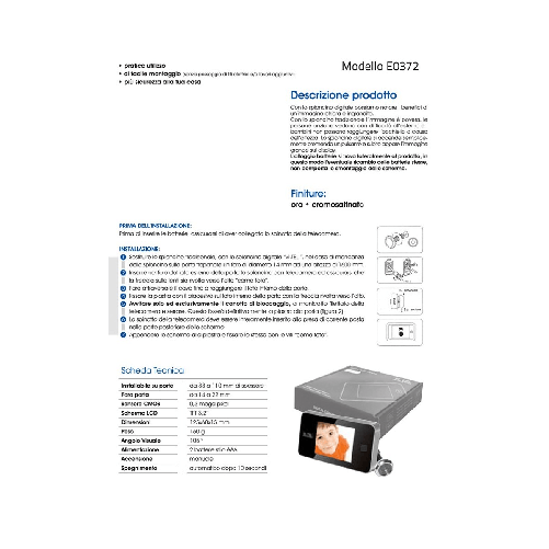 Spioncino-Digitale-Oro-Porta-Blindata-Vitel-Display-Lcd-Telecamera-Elettronico