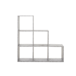 Libreria-a-Cubi-a-Scala-Cemento-Moderna-Mensole-Legno-Divisorio-Scaffali-Ufficio
