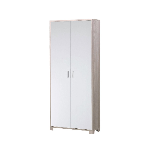Armadio-Slim-2-Ante-190-Bianco-Olmo-Ripiani-Mobile-Ingresso-da-Ufficio-Scarpiera