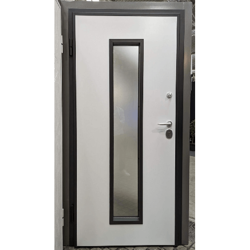 Porta-Blindata-con-Vetro-Antisfondamento-pannello-esterno-Vetroresina-Bianco