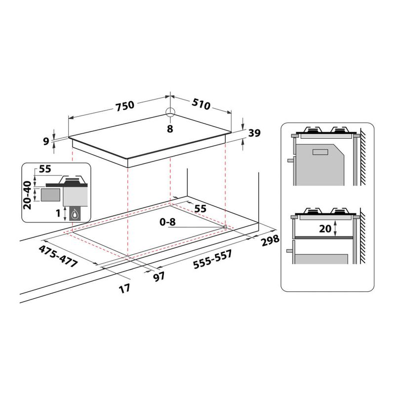 Hotpoint-PCN-750-T--AN--R--HA-piano-cottura-Antracite-Da-incasso-Gas-5-Fornello-i-