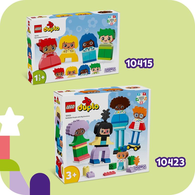 LEGO-DUPLO-10423-Persone-da-Costruire-con-Grandi-Emozioni-Gioco-per-Bambini-3--Anni-in-su-con-71-mattoncini-e-5-Personaggi