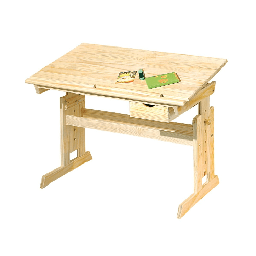 Kit-Scrivania-Pino-Tavolo-da-Disegno-Inclinabile-in-Legno-Cameretta-dei-Bambini