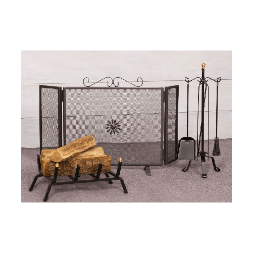 Set-Parascintille-Brucialegna-4-Attrezzi-Accessori-per-Camino-Caminetto-Paletta