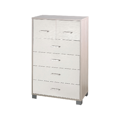 Settimino-Alto-Como-70-Bianco-Olmo-6-Cassetti-Cassettiera-Camera-da-Letto-Mobile