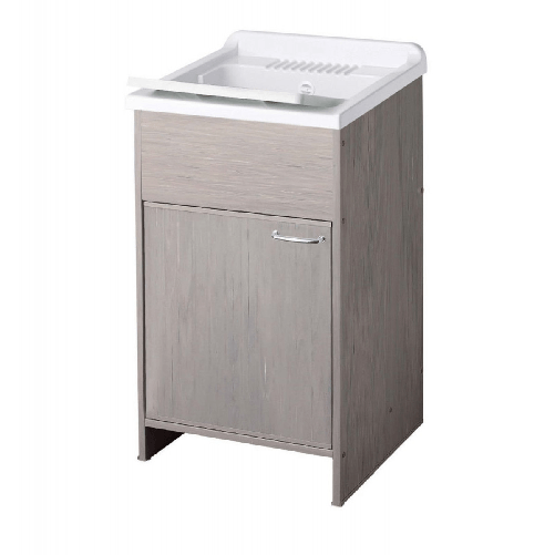 Mobile-Lavatoio-per-Esterni-in-PVC-Pilozzo-con-Sifone-di-Scarico-Grigio