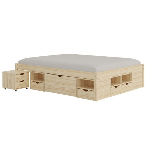 Letto-alla-Francese-140x200-Rete-a-Doghe-con-Cassetti-1-piazza-e-mezzo-Camera