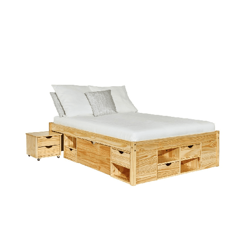Letto-alla-Francese-140x200-Rete-a-Doghe-con-Cassetti-1-piazza-e-mezzo-Camera
