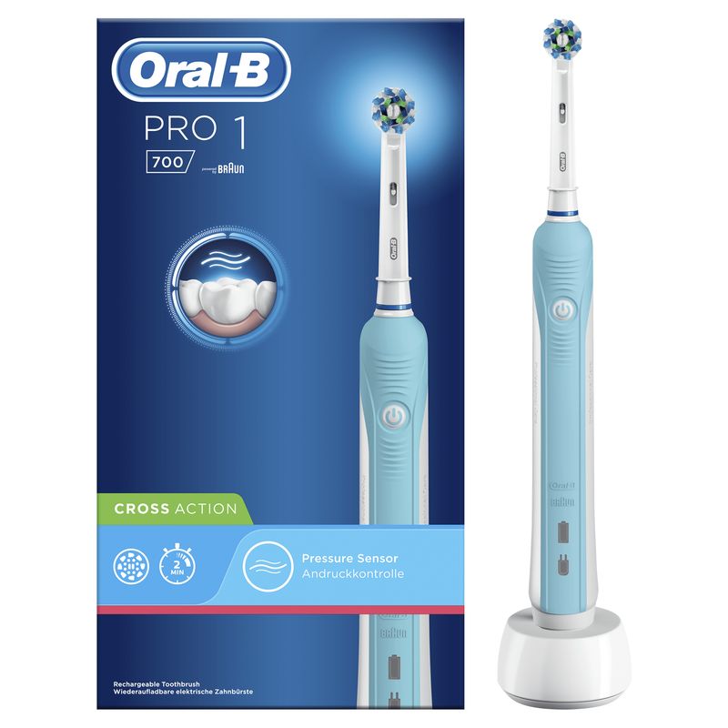 Braun-Oral-B-Pro-700-Crossaction-Adulto-Spazzolino-Rotante-Oscillante-Blu-Bianco