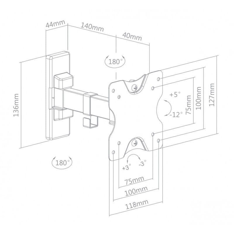 Nuova-Video-Suono-Supporto-per-Lcd-1-Braccio-2-Snodi-Fino-a-32--