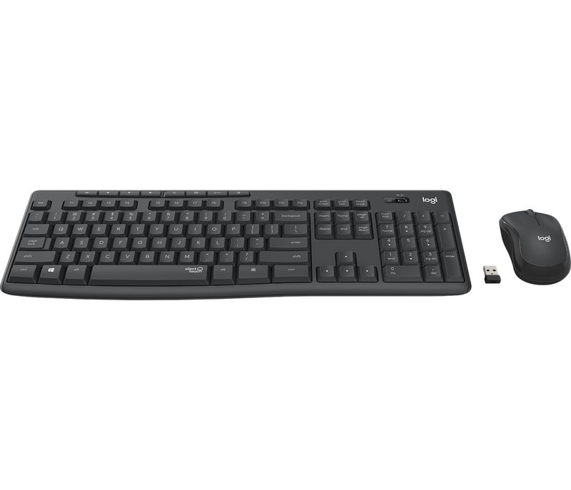 Logitech-MK295-Silent-Wireless-Combo-tastiera-Mouse-incluso-USB-QWERTY-Nordic-Grafite