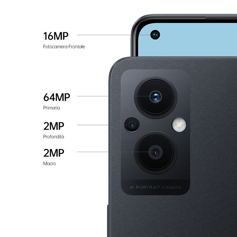 OPPO-Reno-RENO8-Lite-Smartphone-AI-Tripla-fotocamera-64-2-2MP-Display-6.4”-60HZ-AMOLED-4500mAh-RAM-8GB-Esp-10GB-11GB-13GB----ROM-128GB-espand.-1TB--Cosmic-Black