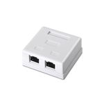 Aisens Roseta de Superficie RJ45 Cat.6 FTP 2 Tomas - Color Blanco