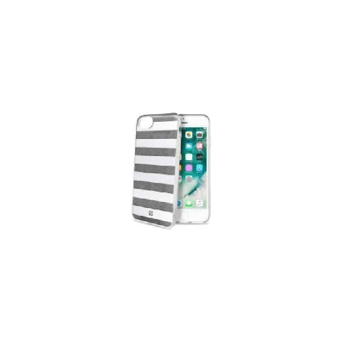 Celly-STRIPES800BK-custodia-per-cellulare-119-cm--4.7--Cover-a-guscio-Nero-Bianco