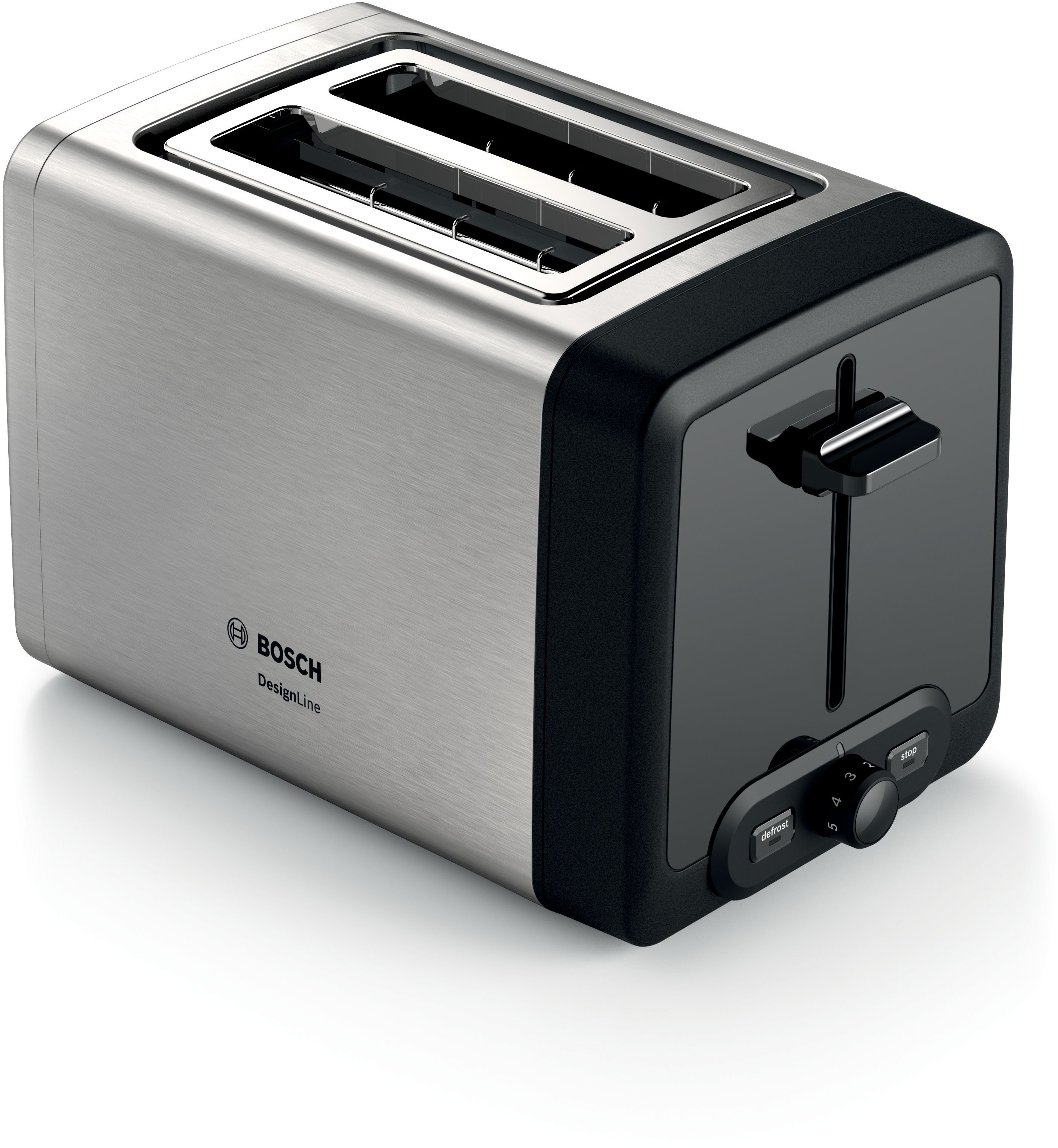 Bosch TAT4P420DE tostapane 2 fetta/e 970 W Nero, Argento