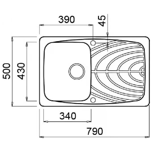 Elleci-Master-300-Lavello-montato-su-piano-Rettangolare-Granitek