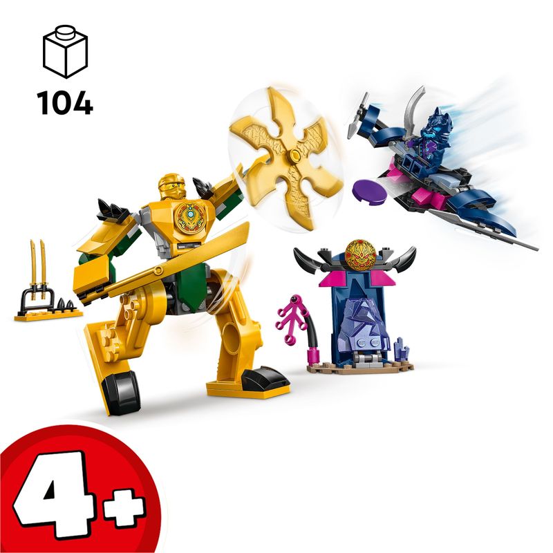 LEGO-NINJAGO-71804-Mech-da-Battaglia-di-Arin-Giochi-per-Bambini-4--Action-Figure-Giocattolo-da-Costruire-con-Starter-Brick