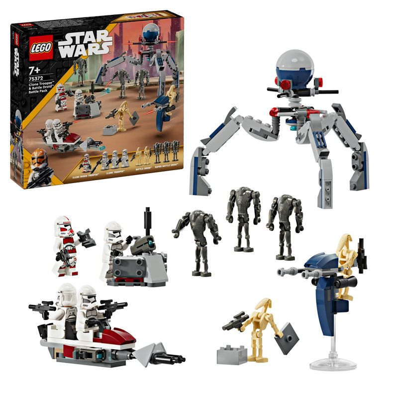 LEGO-Star-Wars-75372-Battle-Pack-Clone-Trooper-e-Battle-Droid-con-Veicolo-Giocattolo-Speeder-Bike-Idea-Regalo-Bambini-7--Anni