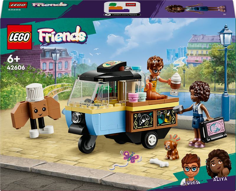 LEGO-Friends-42606-Furgoncino-del-Fornaio-Giochi-per-Bambini-di-6--Anni-con-Cucina-Giocattolo-Cibo-Mini-Bamboline-e-Cane