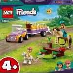 LEGO Friends 42634 Rimorchio con Cavallo e Pony, Giocattolo per la Cura degli Animali con 2 Mini Bamboline