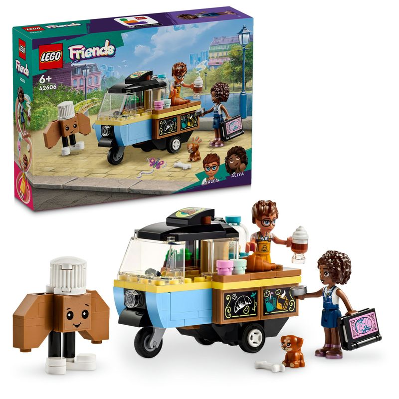 LEGO-Friends-42606-Furgoncino-del-Fornaio-Giochi-per-Bambini-di-6--Anni-con-Cucina-Giocattolo-Cibo-Mini-Bamboline-e-Cane