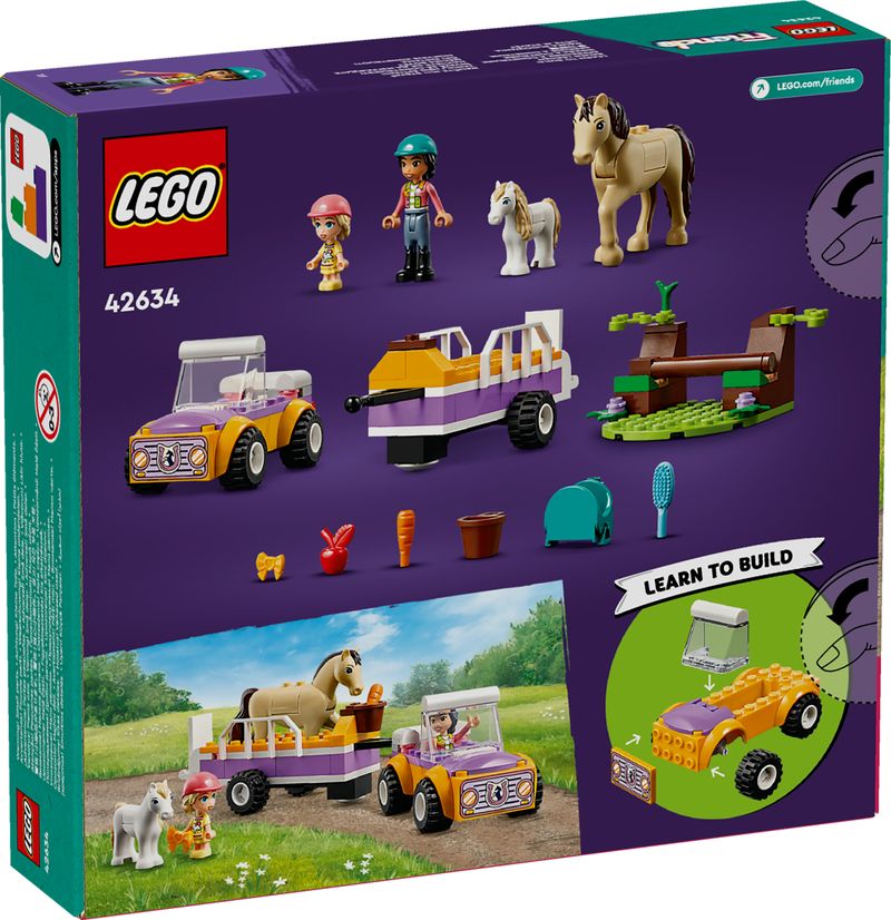 LEGO-Friends-42634-Rimorchio-con-Cavallo-e-Pony-Giocattolo-per-la-Cura-degli-Animali-con-2-Mini-Bamboline-Giochi-Bambini-4-