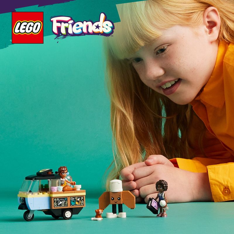 LEGO-Friends-42606-Furgoncino-del-Fornaio-Giochi-per-Bambini-di-6--Anni-con-Cucina-Giocattolo-Cibo-Mini-Bamboline-e-Cane