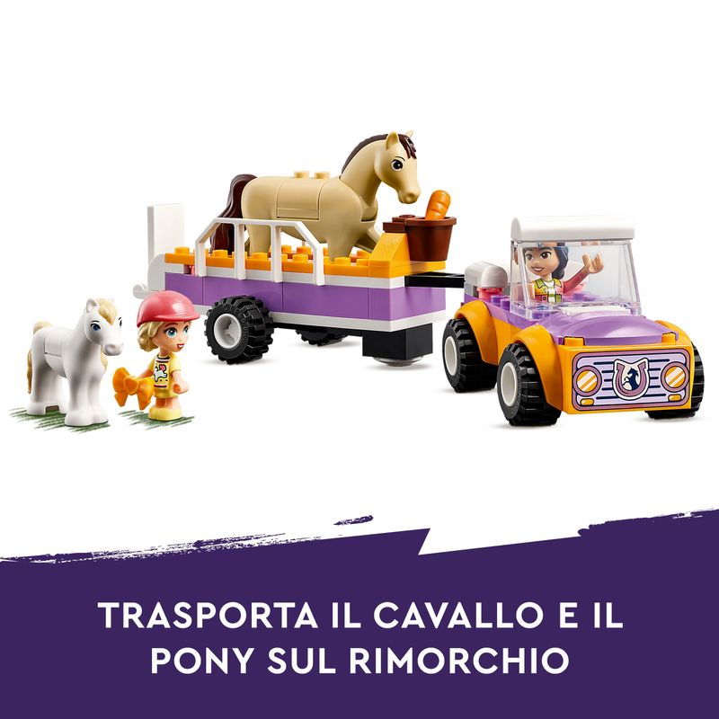 LEGO-Friends-42634-Rimorchio-con-Cavallo-e-Pony-Giocattolo-per-la-Cura-degli-Animali-con-2-Mini-Bamboline-Giochi-Bambini-4-