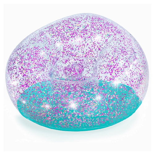 TrAdE Shop Traesio  Poltrona Pouf Gonfiabile Glitter Dream Per Bambini +6 Anni 114 X 112 X 66 Cm 75115 -