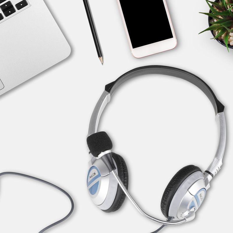 Ngs-Cuffia-Stereo-Con-Microfono-20-25hz-102bd-32ohm-Silver
