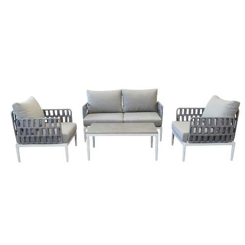 MILANI HOME  CASCADA - salotto outdoor con struttura in alluminio grigio chiaro, antracite o naturale