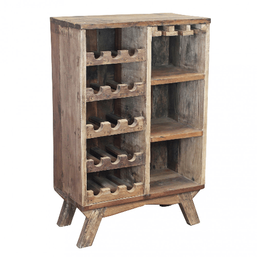 MILANI HOME KAROL - cantinetta in legno riciclato