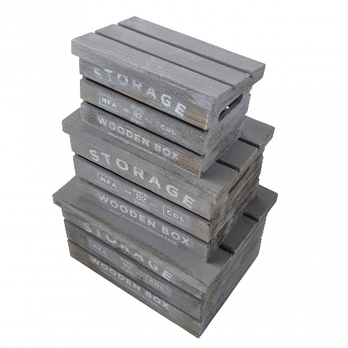 MILANI HOME CLARA - set di 3 cassette in legno