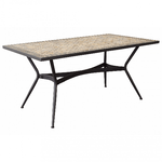 MILANI HOME BRAIS - tavolo con piano rettangolare e mosaico beige e antracite