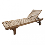 MILANI HOME BANABA - lettino con ruote in teak