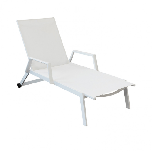 MILANI HOME  FANDANGO - lettino con struttura in alluminio verniciato bianca o antracite, textilene 2 x 1
