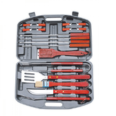 MILANI HOME Valigetta attrezzi per barbecue con 18 accessori manico legno