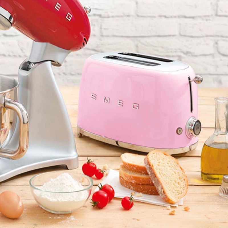 Smeg-TSF01PKEU-Estetica-50-s-Style-Tostapane-2-Fette-6-Livelli-di-Doratura-Rosa