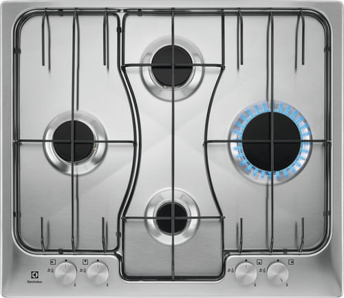 Electrolux RGG 6242 LOX Piano Cottura a Gas 4 Fuochi CrossCook Bruciatore Tripla Corona 60 cm Acciaio Inox