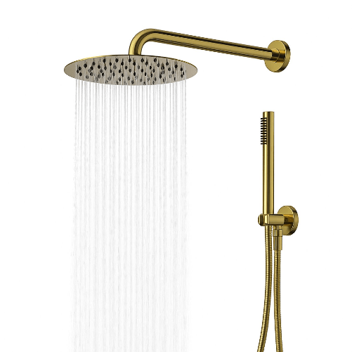 OGOMONDO  Set per doccia soffione tondo in acciaio inox 250 millimetri finitura oro *** finitura- oro lucido