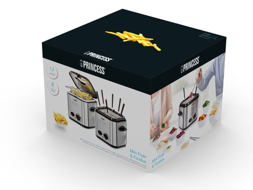 Princess-182611-Mini-Friggitrice-e-Fonduta-840-W-Acciaio-Inox