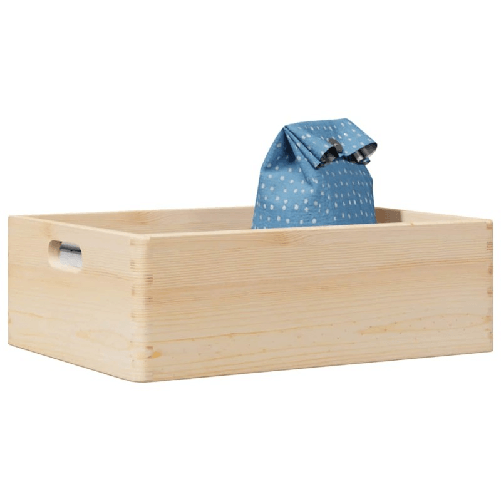 VidaXL Scatola in Legno con Manici 40x30x13 cm Legno Massello di Pino