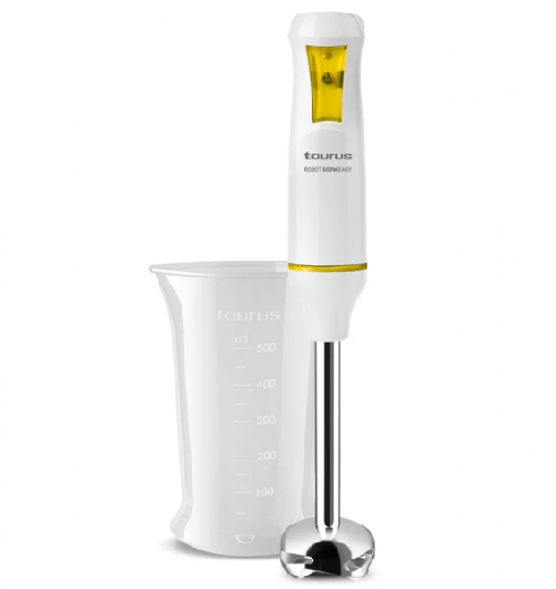 Taurus robot 600 easy inox frullatore a immersione 600w, singolo pulsante e velocità