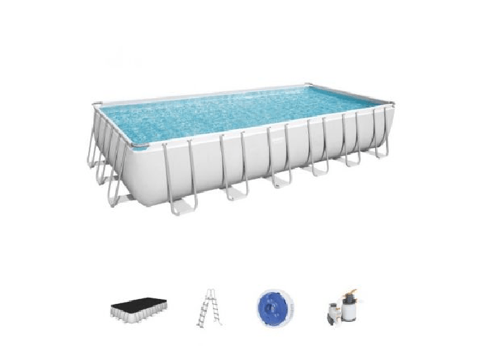 Bestway 56475 power steel piscina fuori terra rettangolare 732 x 366 x 132 cm